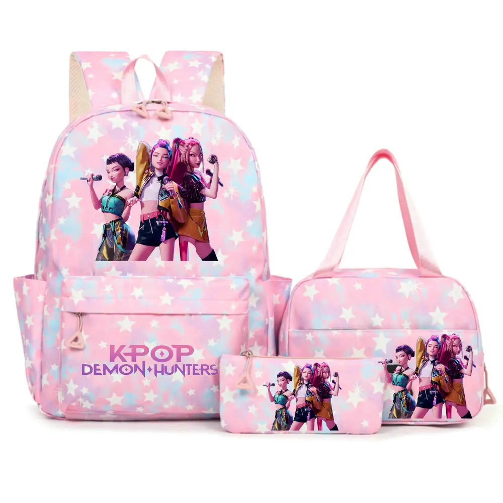 KPop Demon Hunters Nylon Backpack – Campus School & Travel Bag