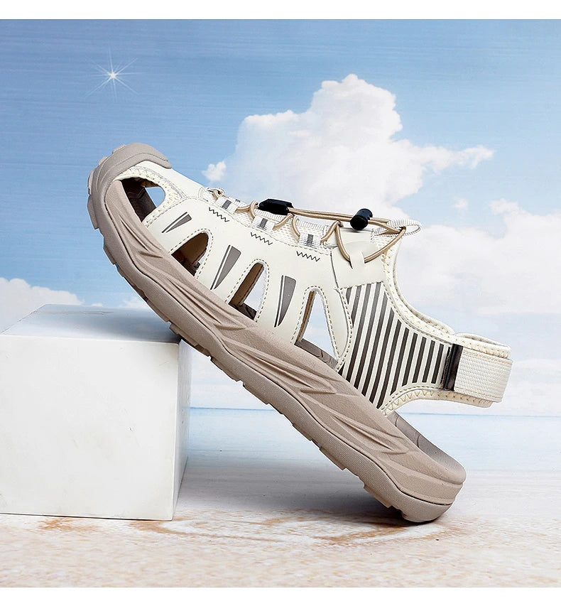 Men's Handmade Breathable Beach Sandals – Lightweight Soft Sole Outdoor Sandals