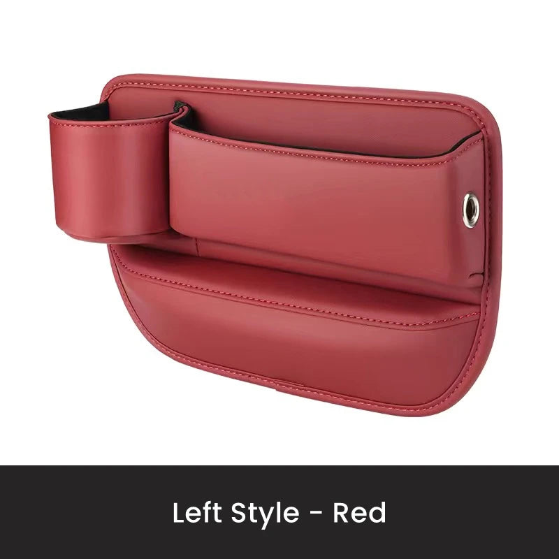 Red leather pouch on a white background
