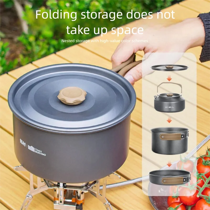 Camping Cookware Set – Nesting Pot, Pan & Kettle