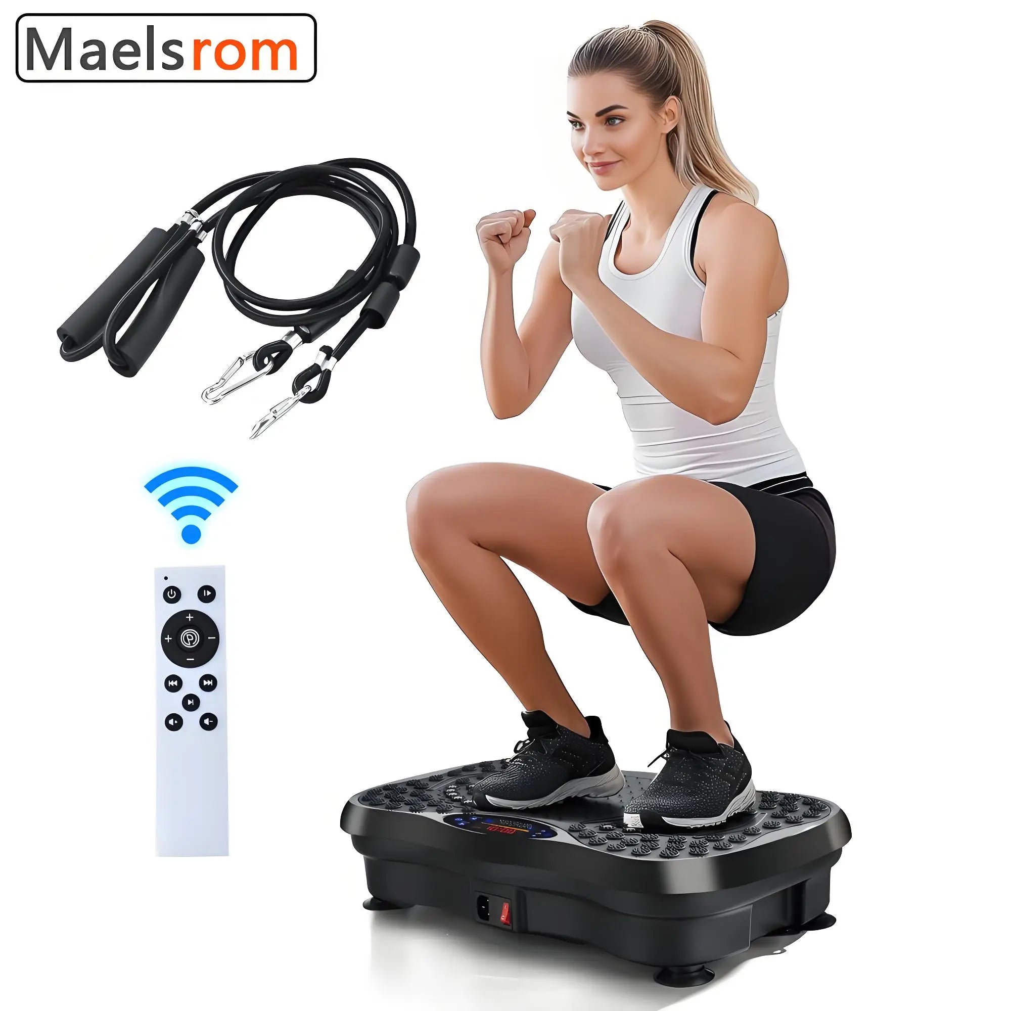 Vibration Plate Fitness Machine with Bluetooth Speaker — Fat Burning Full Body Workout Platform