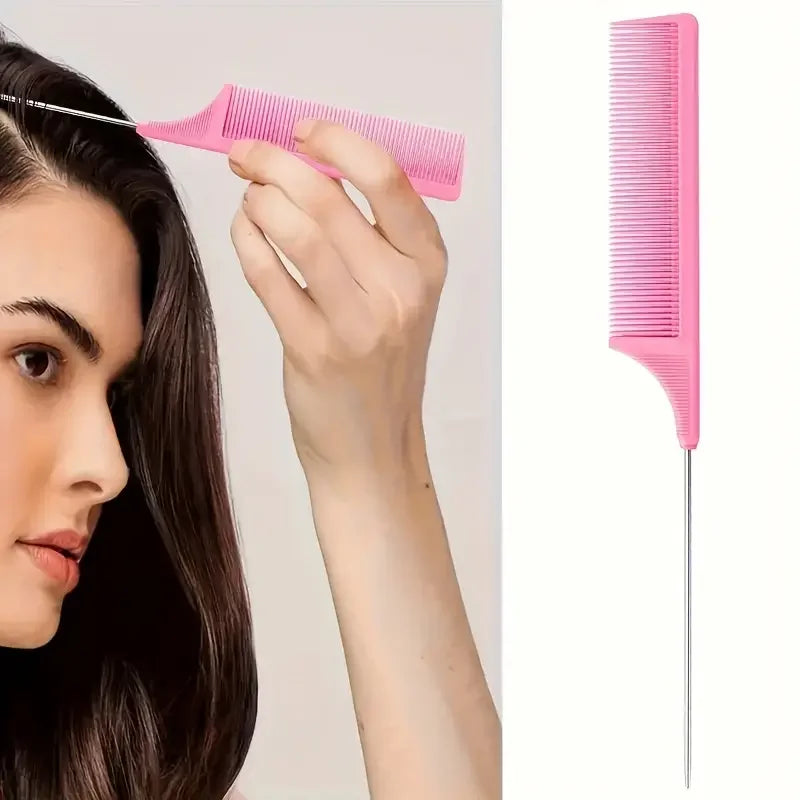 6-Piece Hair Brush Set – Spray Bottle, Braiding Loop, Rat Tail Comb & Edge Control Brush