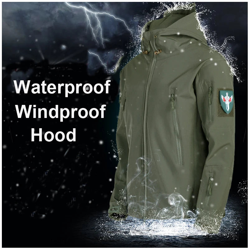 Men's Hooded Softshell Jacket – Multi-Pocket Outdoor Layer