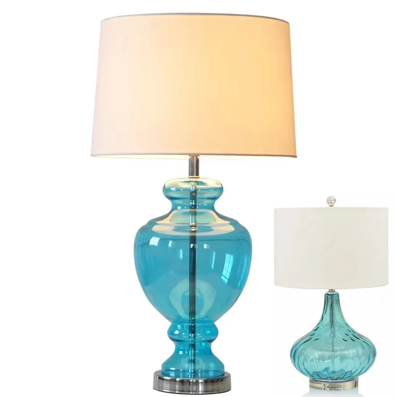 Water Ripple Table Lamp – Blue Glass Design