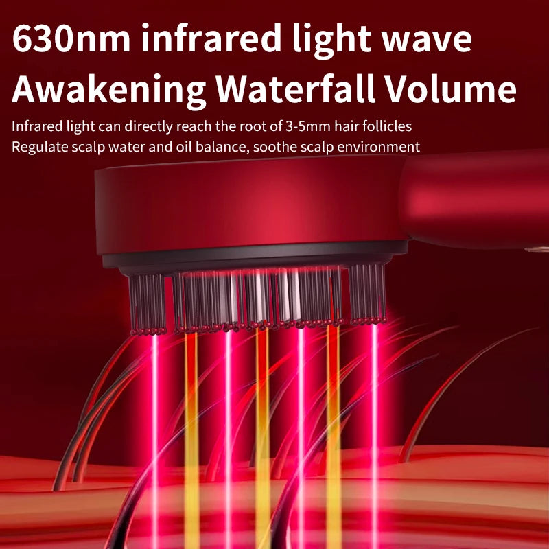 Red Light Therapy Scalp Massage Comb — Anti-Hair Loss LED Hair Growth Device