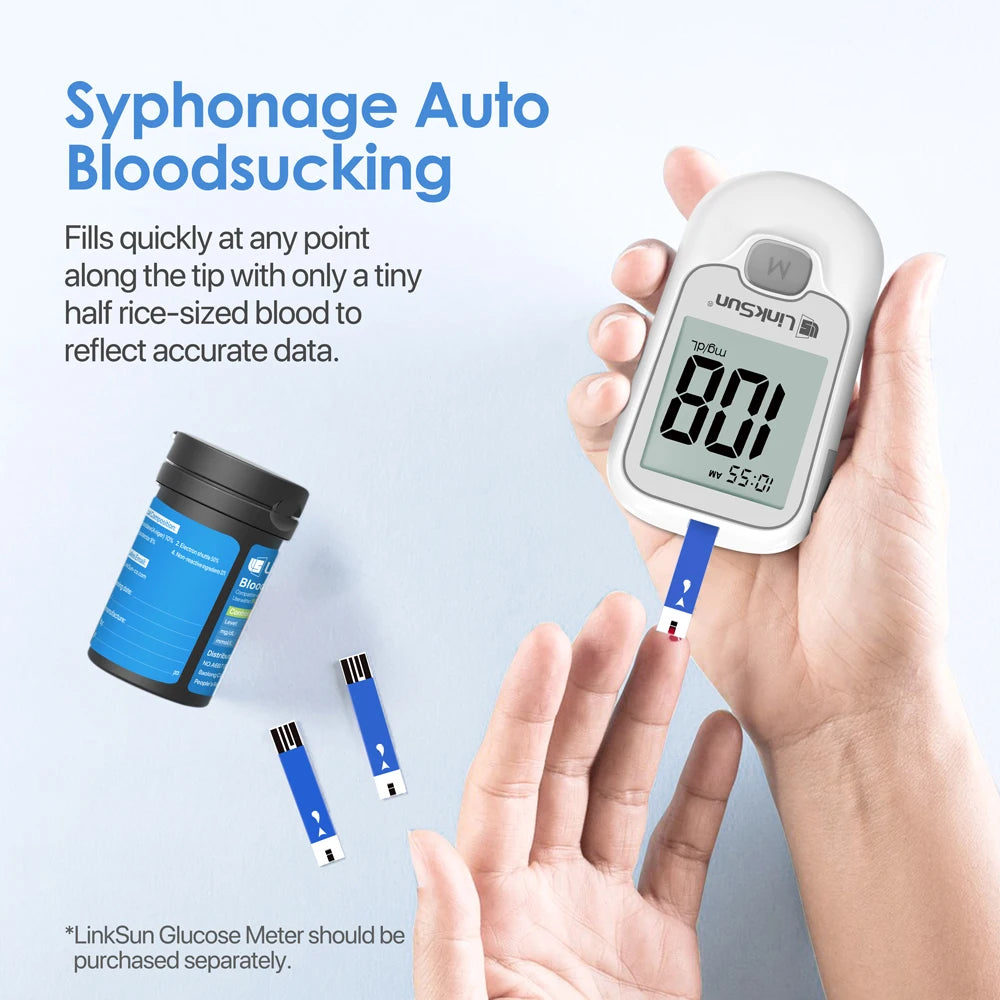 Linksun Blood Glucose Test Strips & Lancets for G-425-2, G-425-3, G-427B – 50 to 500PCS