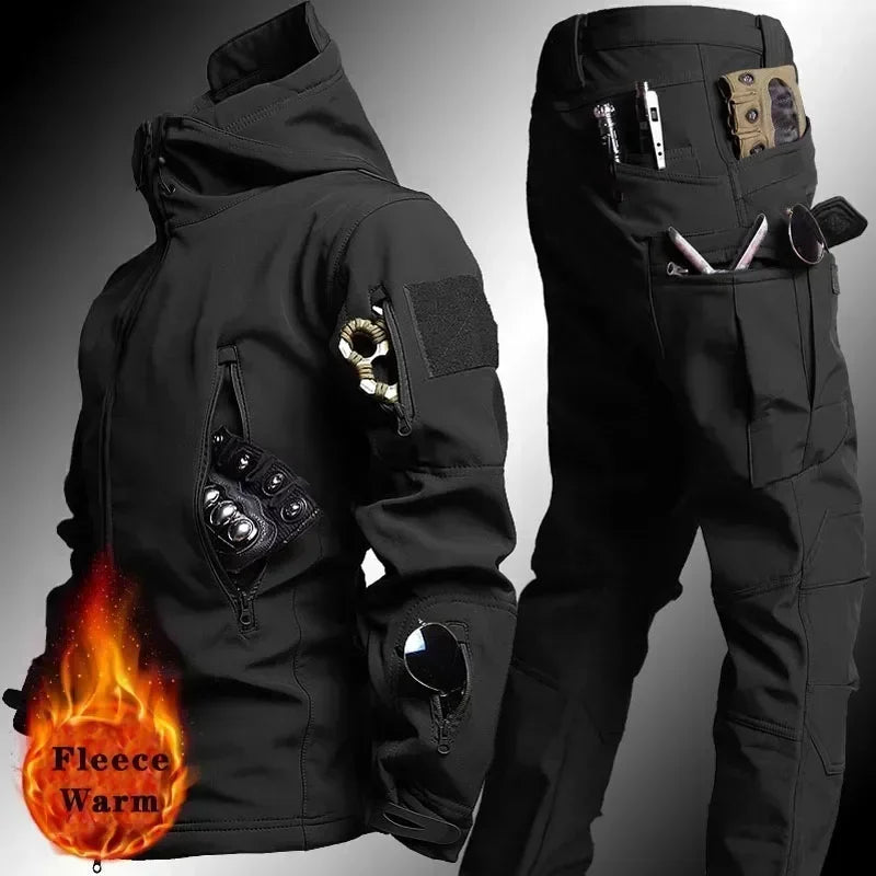 Men's Tactical Fleece Set – Waterproof Soft Shell Jacket & Pants