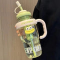 1100ml Cute Aesthetic Water Bottle with Straw & Tea Infuser – Large Capacity BPA-Free PC Cup for Women, Outdoor & Travel