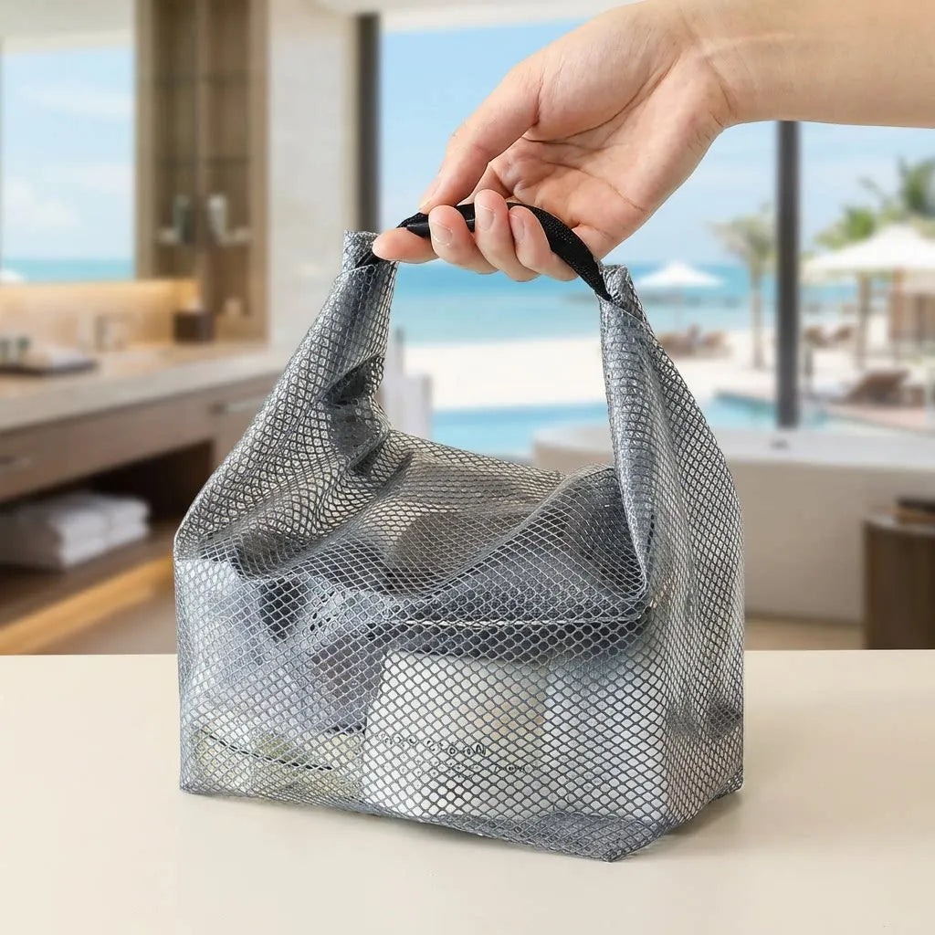 Clear Transparent Cosmetics Bag – Waterproof Travel Toiletry Pouch & Makeup Wash Bag for Women