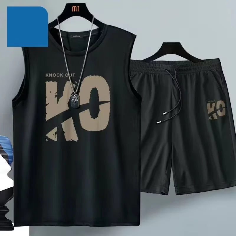 Men's 2-Piece Basketball Suit – Breathable Athletic Shorts & Tee Set