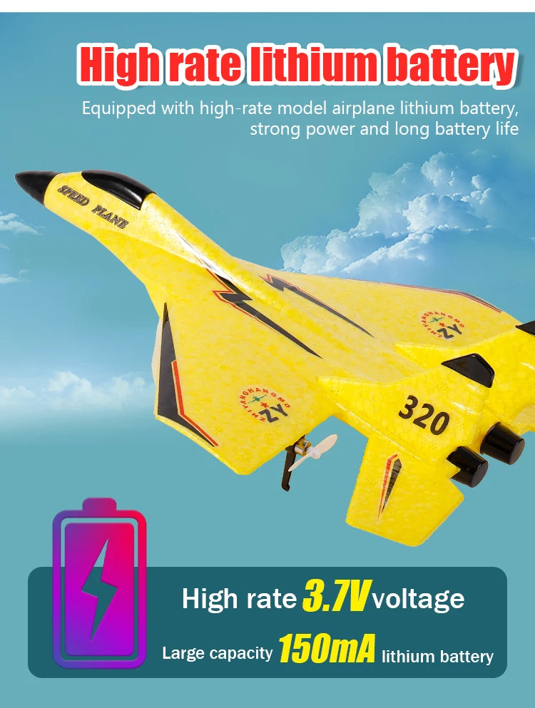 Parkten P320 2.4G RC Fixed Wing Glider Airplane – Hand Throw Foam Fighter Plane for Boys