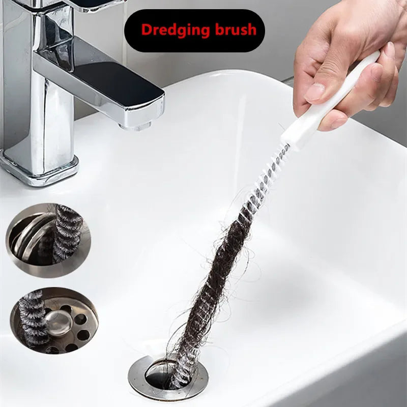 Flexible Drain Cleaning Brush — Pipe Dredging Tool for Bathroom, Kitchen & Sink Clogs