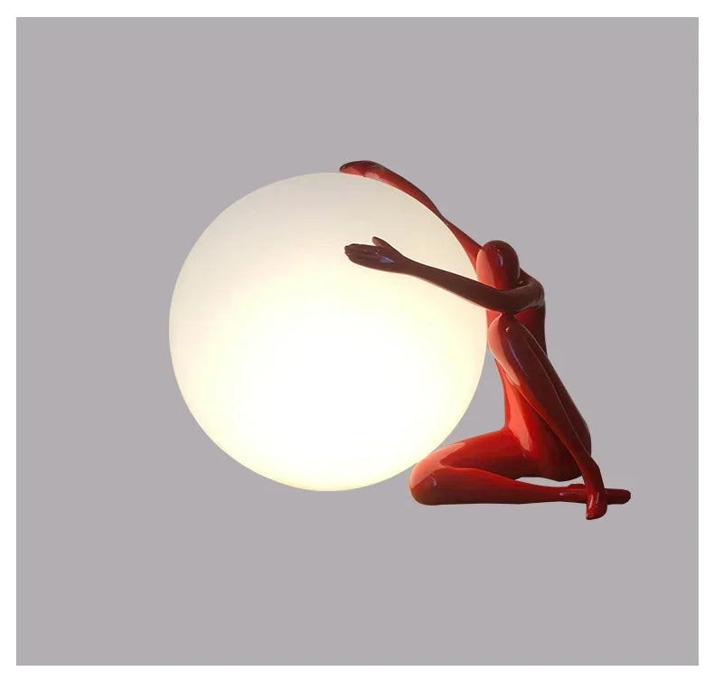 Sculptural Globe Lamp – Figure and Frosted Glass