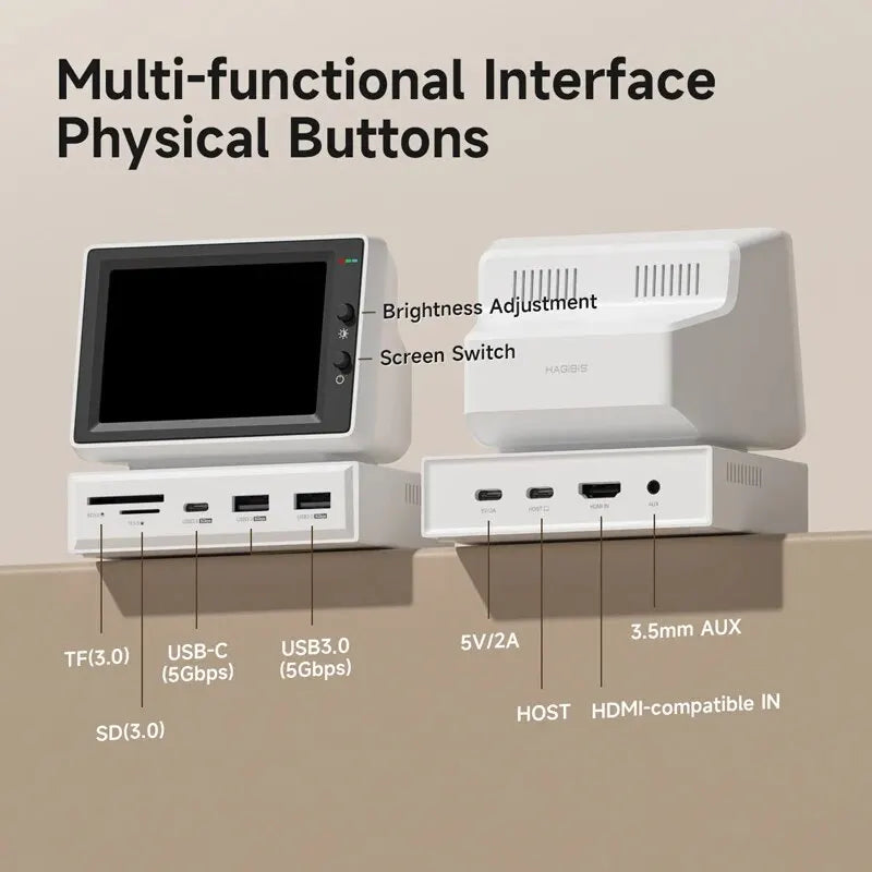 Hagibis 3.5-Inch IPS Mini Display & USB-C Hub
