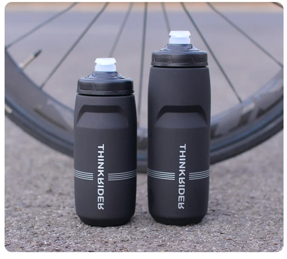 ThinkRider Cycling Water Bottle 620ml/750ml – Squeeze Jet, Leakproof, MTB & Road Bike Cage Compatible, 0–70°C