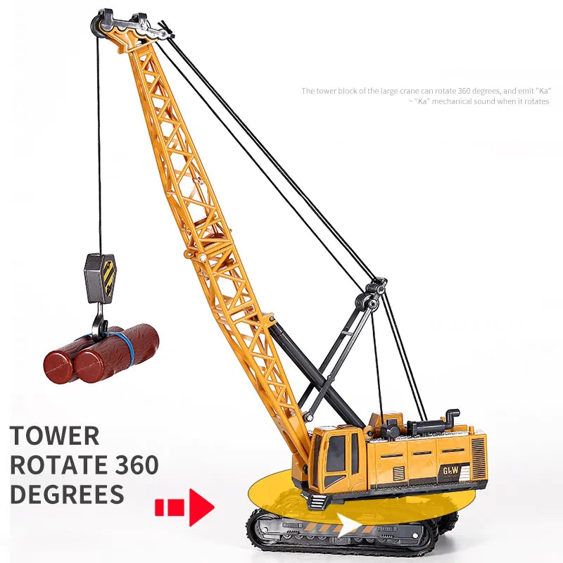 Die-Cast Engineering Vehicle Toy – Excavator, Crane, Bulldozer & Backhoe for Kids