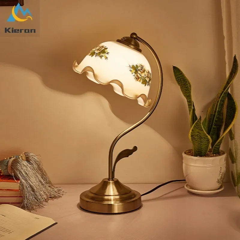 Flower Lamp – Frosted Glass & Metal Design