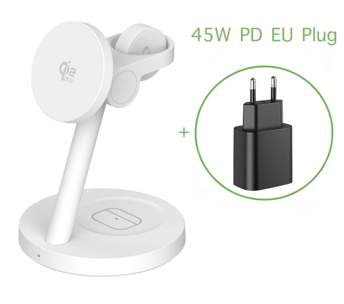 25W Qi2.2 Magnetic 3-in-1 Wireless Charging Station for iPhone & Apple Watch