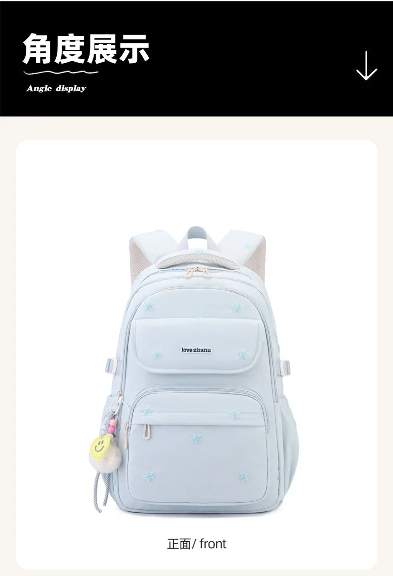 Girls School Backpack – Nylon Everyday Book Bag