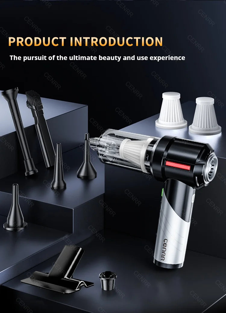 Cordless Car Vacuum – Brushless Motor & HEPA Filter