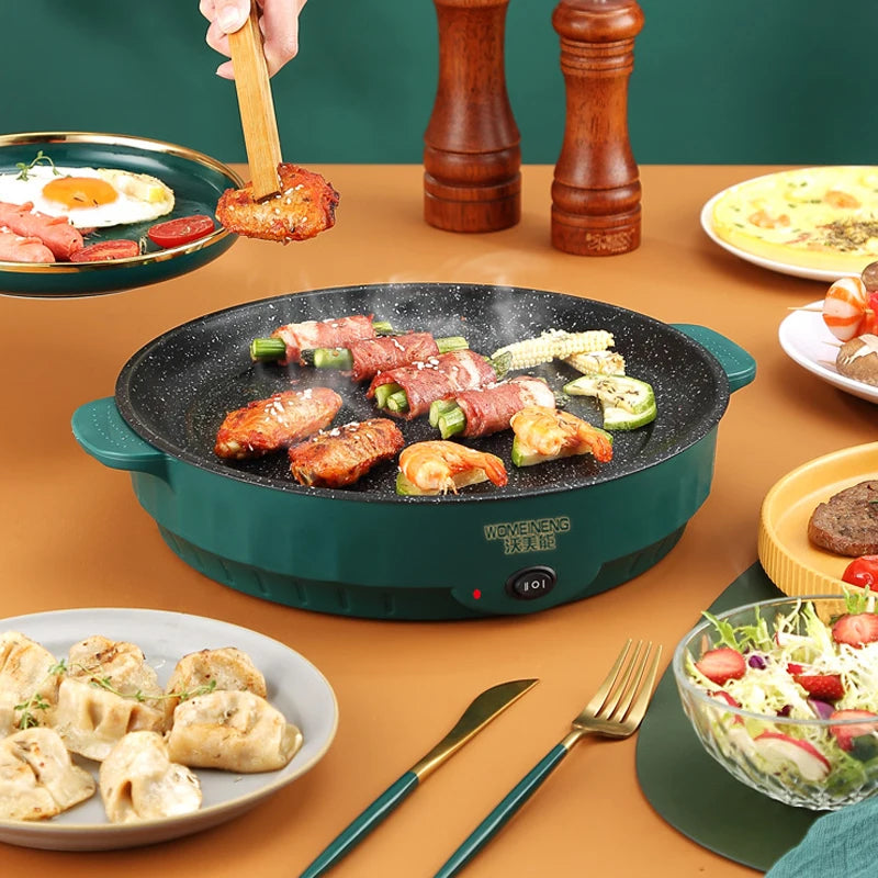 Electric MultiCooker Frying Pan — Non-Stick BBQ, Steak, Fish & Omelette Cooking Machine