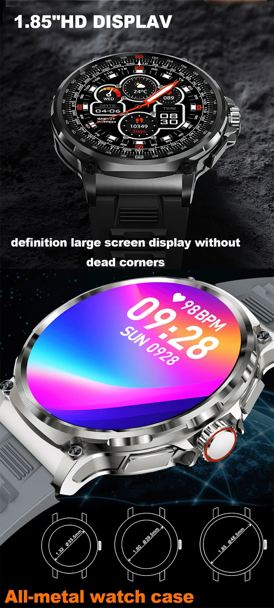 Men's GPS Smart Watch | 1.85" HD AMOLED 710mAh Bluetooth Call Sport Smartwatch for Android & iOS