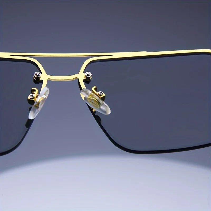 Fashion Rimless Sunglasses | Frameless Small Square UV Protection Shades for Men & Women