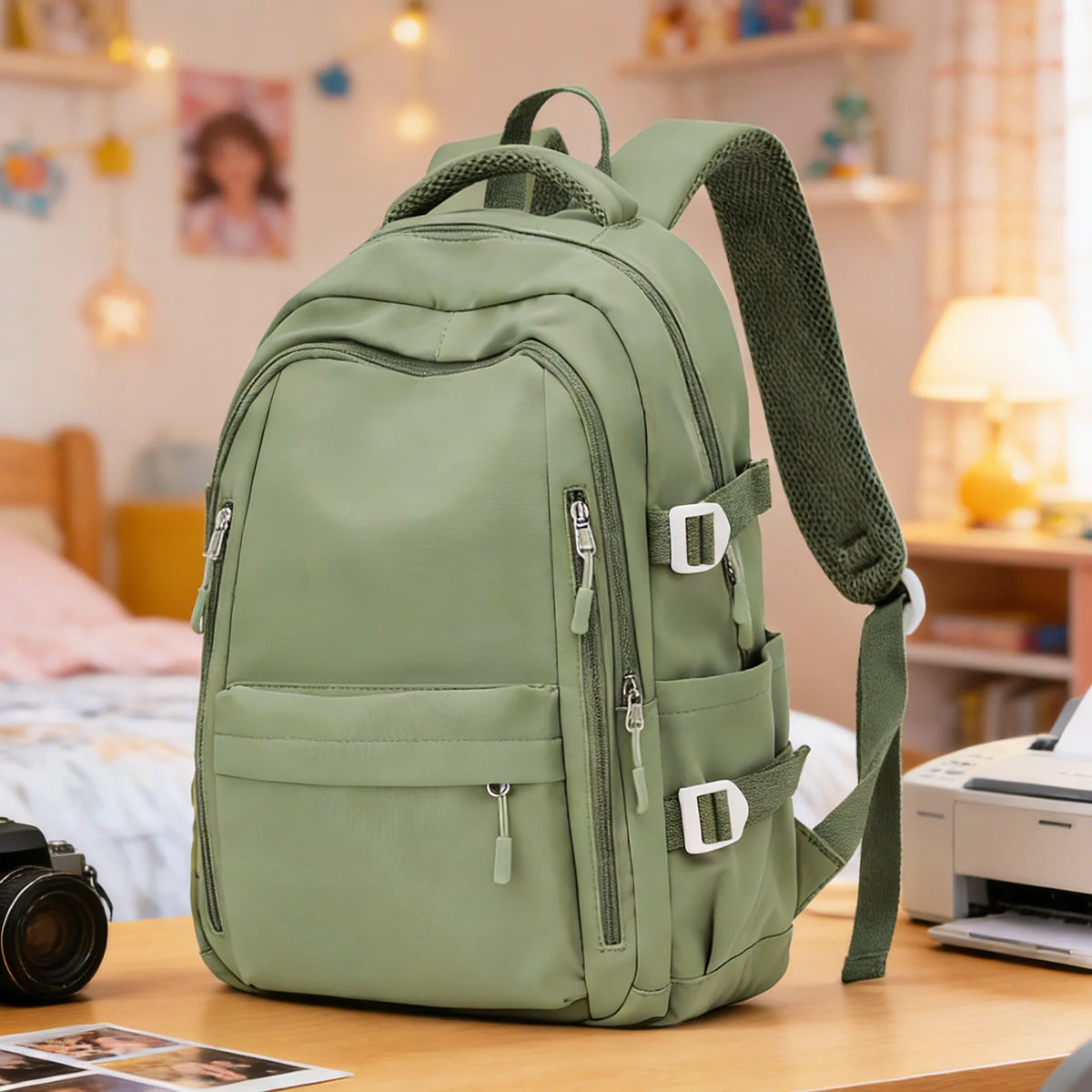 Large Capacity Backpack – Multi-Compartment Nylon Bag