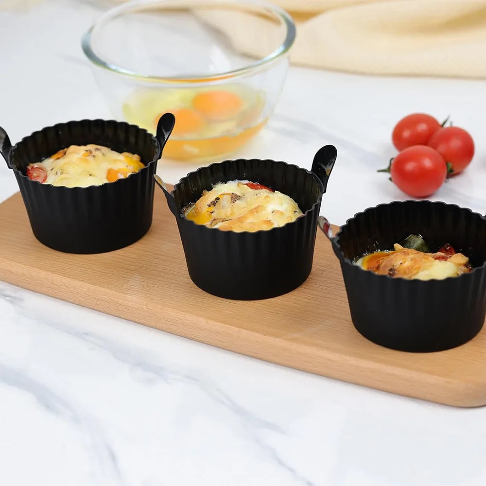 Silicone Air Fryer Egg Poacher & Cupcake Baking Cups — Ramekins & Basket for Air Fryer Ovens