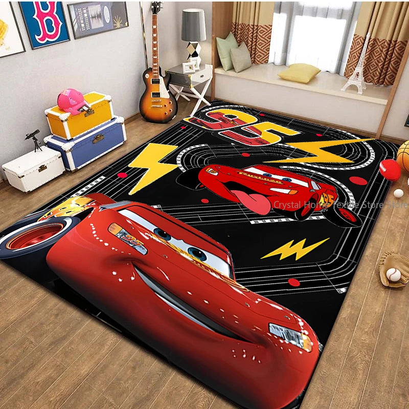 Cars McQueen Road Rug – Kids Motorway Play Mat for Living Room, Nursery & Kids Room