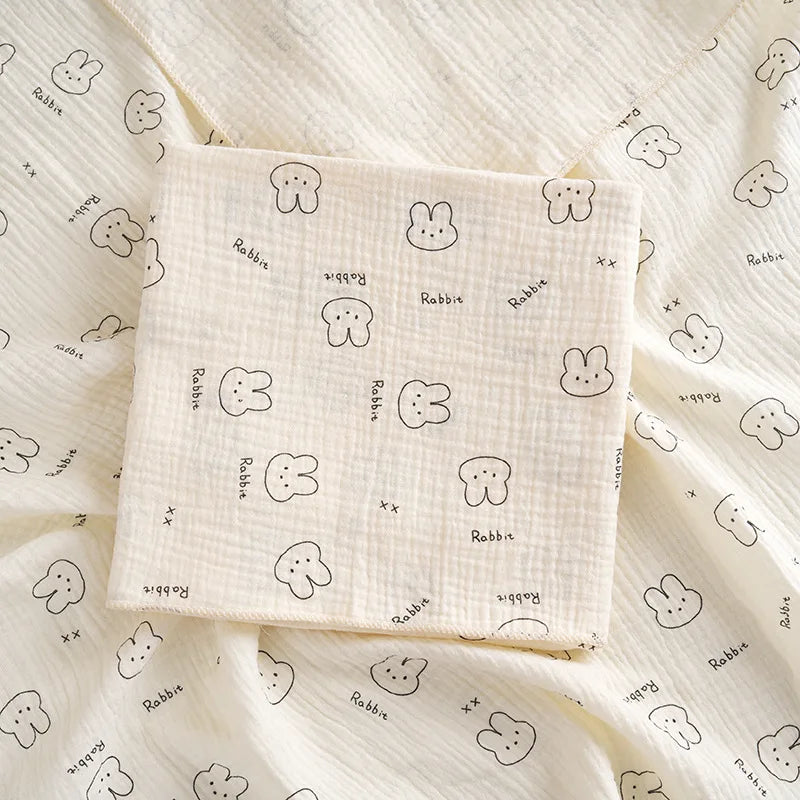 Cartoon Print Cotton Muslin Baby Swaddle Blanket – Soft Breathable Newborn Receiving Blanket