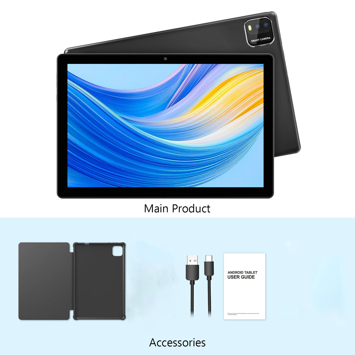 BAKEN 10.1" Android 16 Tablet – 12GB RAM, 64GB, Wi-Fi 6, 6000mAh