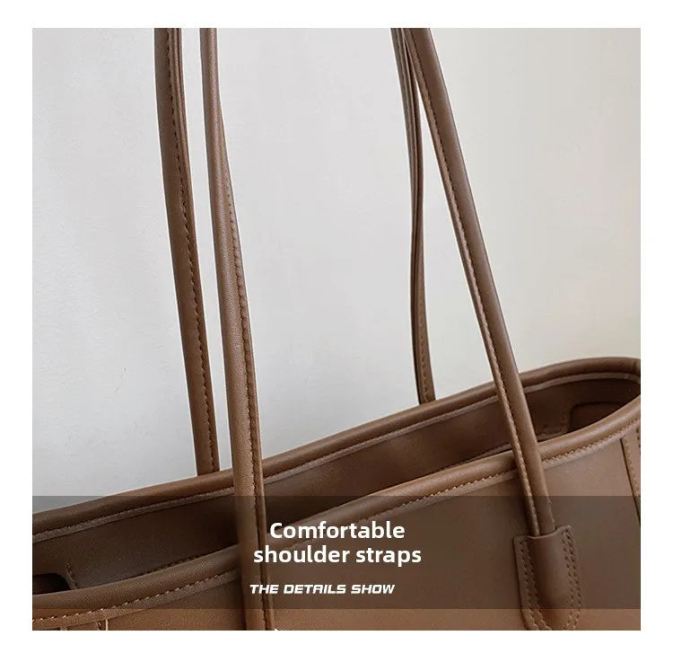 FXZLLQ Korean Style PU Leather Underarm Tote Shoulder Bag – Versatile Casual Handbag for Women Daily Use