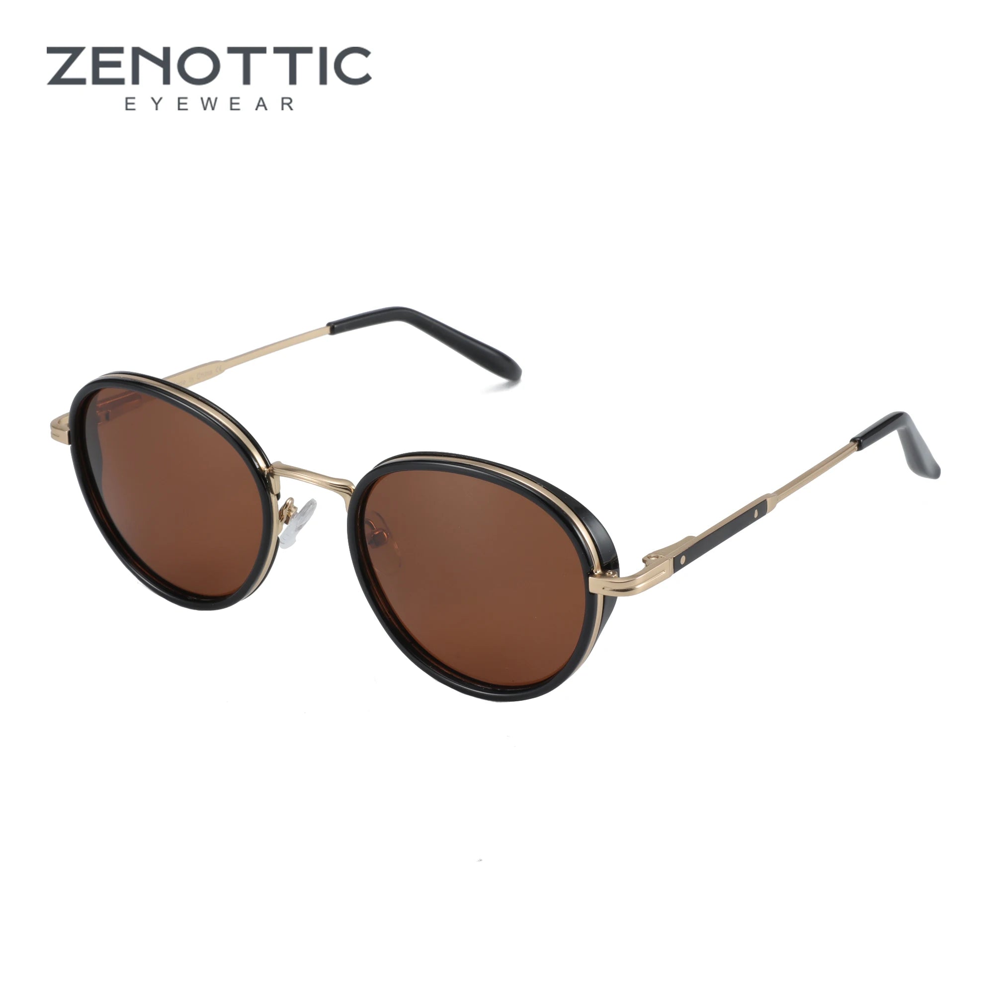 ZENOTTIC Steampunk Round Polarized Sunglasses | Mirror Vintage Shades UV400 for Men & Women