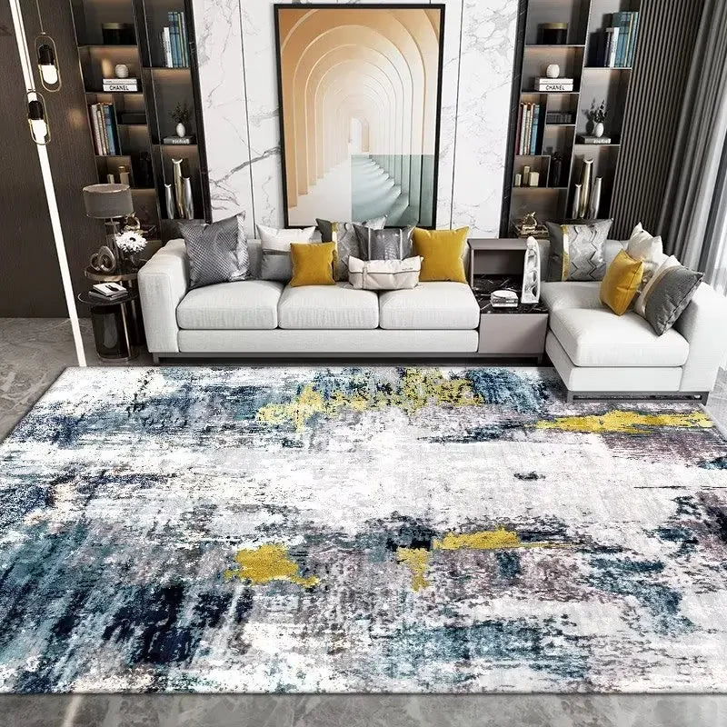Nordic Geometric Large Area Rug – Washable Non-Slip Carpet for Living Room & Bedroom