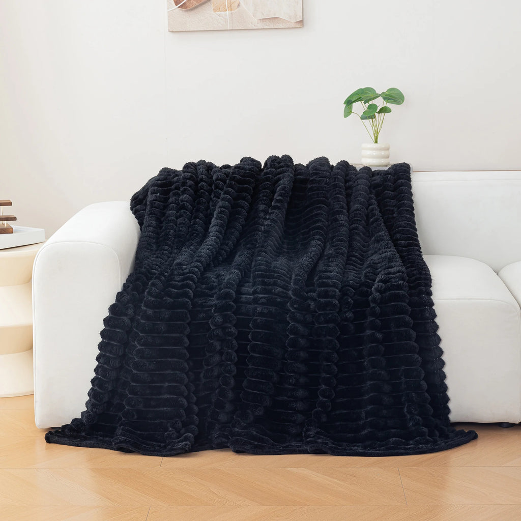 Soft Flannel Blanket – Warm Nap Throw in Multiple Colors, Christmas Gift Blanket
