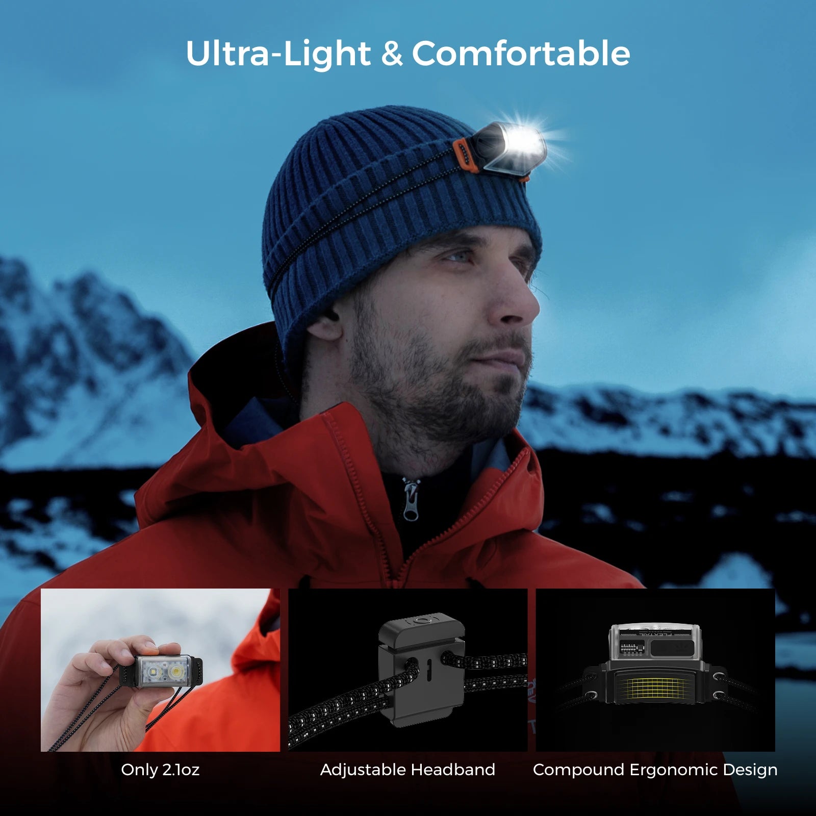 FLEXTAIL TINY HELIO 600Z Headlamp – 600 Lumens, IP67, Replaceable Battery, 6 Modes