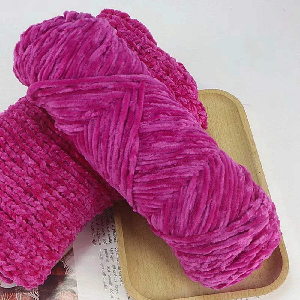 Chenille Soft Velvet Yarn – 95g Blended Knitting Wool for Crochet Scarves, Baby Blankets & Hats