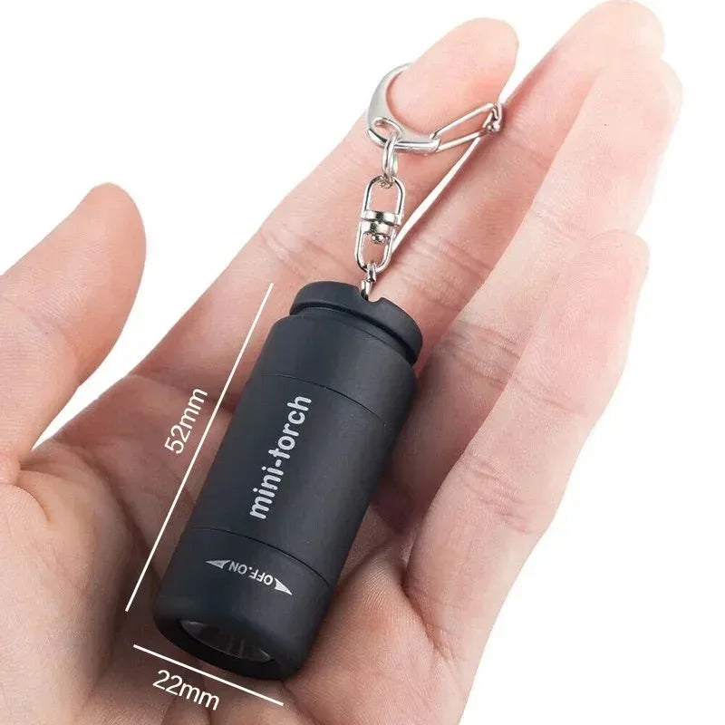 USB Mini Keychain Flashlight – Rechargeable EDC Torch, Waterproof, 16 Colors, Pocket-Sized LED Light