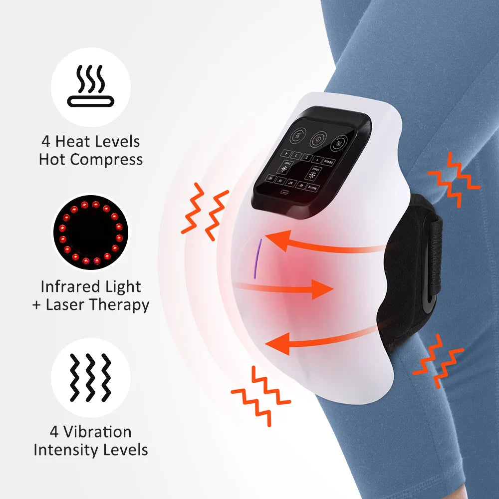 Smart Heating Knee Massager – Vibration & Red Light Therapy for Knee, Elbow & Shoulder