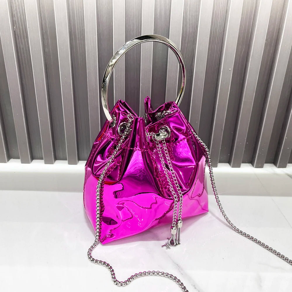 Luxury Evening Clutch Bucket Bag – Designer Shoulder Purse for Banquet & Party