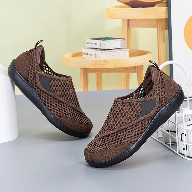 Wide Box Open Shoes for Elderly – Adjustable Diabetic Orthopedic Sandals