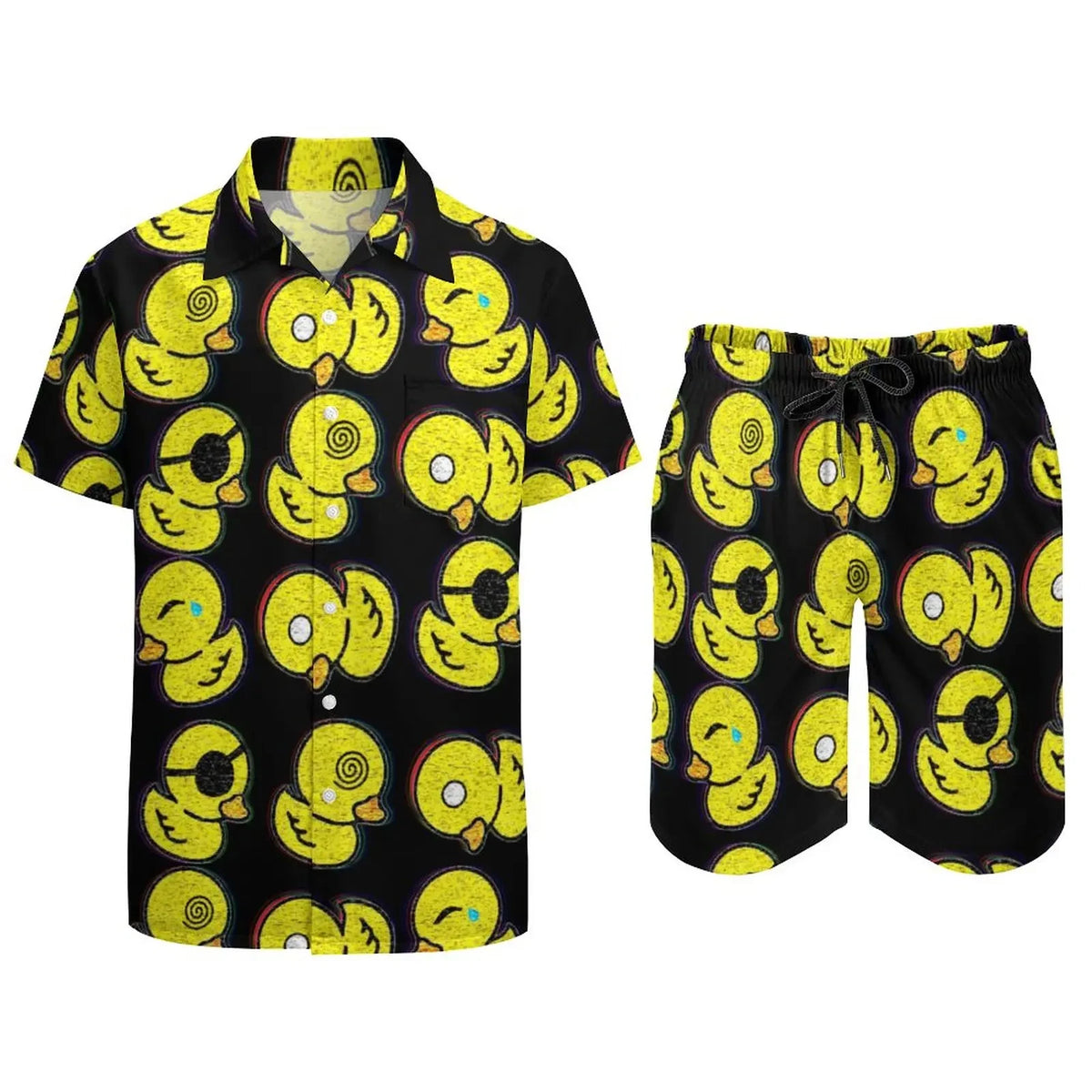 Men's Psychedelic Magic Mushroom 3D Print Shirt & Beach Shorts – Oversized Hawaiian Set