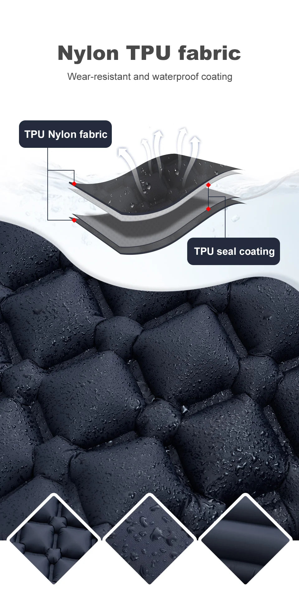 Outdoor Camping Inflatable Mattress with Pillow – Ultralight Air Mat with Built-In Pump for Hiking