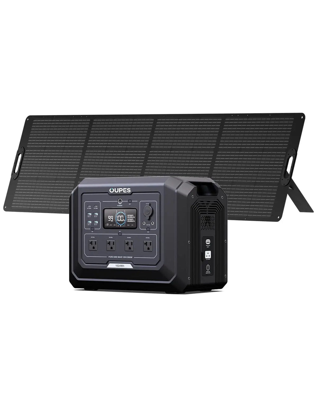 2000W Mega 1 Solar Generator Kit – 240W Panel, 1024Wh LiFePO4 Battery Power Station with UPS & App