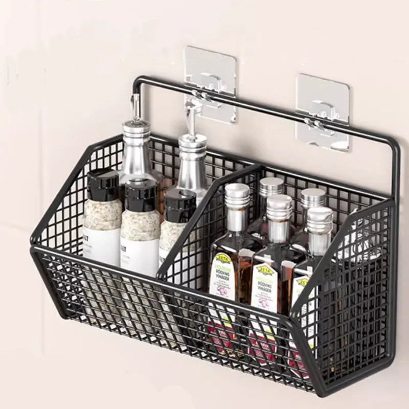 Wall-Mounted Kitchen Storage Rack — Vegetables, Fruits, Spice & Condiment Organizer Shelf