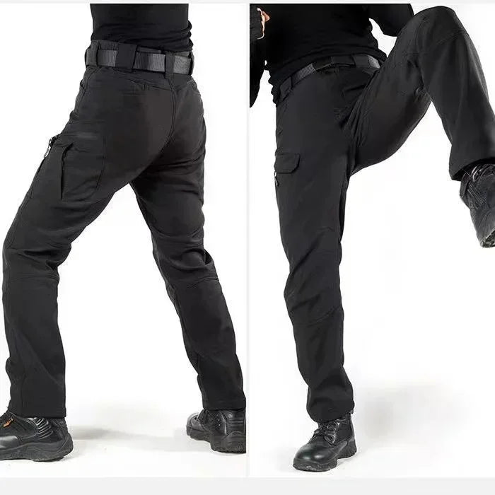 Men's Tactical Soft Shell Jacket & Cargo Pants Set – Waterproof Fleece-Lined Winter 2-Piece