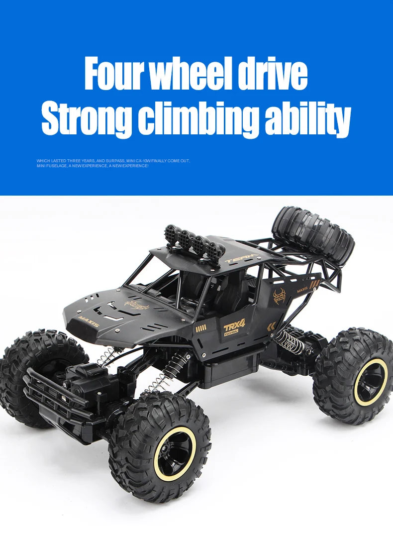 1:12 / 1:16 Scale 4WD RC Off-Road Buggy Truck with LED Lights – Remote Control Car for Boys