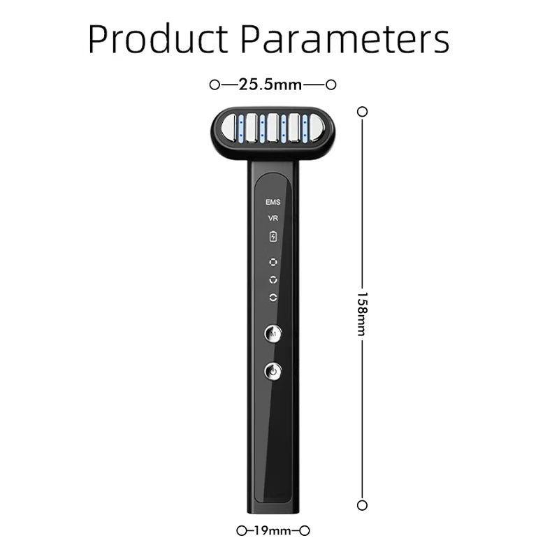miitina Red Light Eye & Neck Massager Wand – EMS Anti-Wrinkle, Dark Circle & Skin Tightening Beauty Device