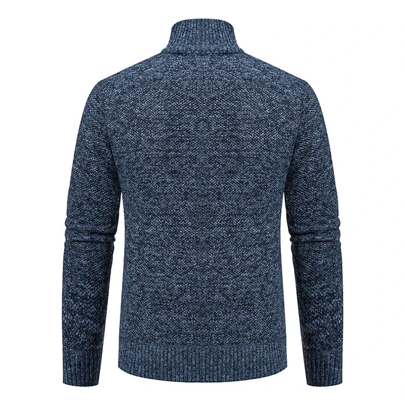 Men's Fleece Zip Cardigan Jacket — Warm Casual Layering Piece